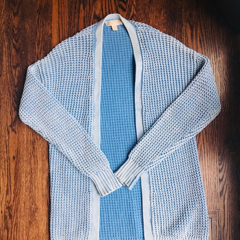 Micheal Kors Blue Cotton Knit Cardigan